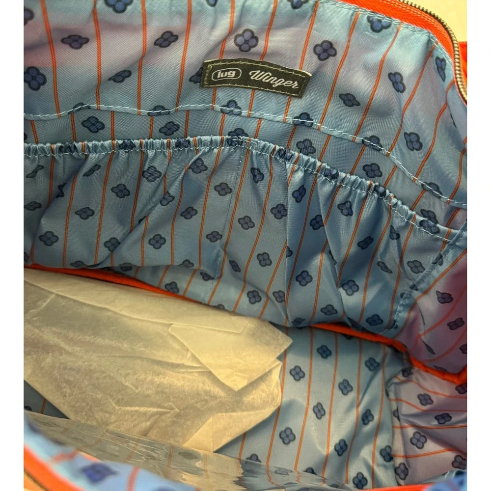 Lug Winger Papaya Orange Quilted Hobo Shoulder Bag Crossbody with Coin Pouch NWT
